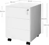 Songmics Rollcontainer, mobiler Aktenschrank, abschließbar, mit 3 Schubladen, vormontiert, Stahl weiß, 39 x 45 x 55 cm Bild 5
