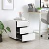 Songmics Rollcontainer, mobiler Aktenschrank, abschließbar, mit 3 Schubladen, vormontiert, Stahl weiß, 39 x 45 x 55 cm Bild 2
