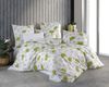 Buymax Bettwäsche, Renforce: 100% Baumwolle, 2 teilig, 155x220 cm Bettbezug Set mit Reißverschluss, Blätter, Weiß Hellgrün Bild 2