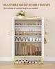 Schuhschrank, Schuhkommode mit 5 Ebenen, Verstellbare Regalböden, 16-20 Paar, Goldener Griff, Freistehender Schuhschrank für Eingang, Flur, Garderobe, 36 × 74 × 115 cm, Weiß Bild 4