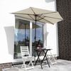 Sekey Sonnenschirm Halbrund, Terrassenschirm mit Kurbel, UV50+ Schutz, Halbrundschirm für Balkon, Taupe, Ø 270 x 230 cm Bild 2
