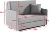 Zweiersessel YORK II mit Steppung, 2-Sitzer Schlafsofa, Jugendsofa mit Schlaffunktion, ausziehbare Couch, mit Bettkasten, inkl. Kissen, Kronos 13, 85 x 97 x 120 cm Bild 5