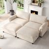 Merax Modulares Cloud-Sectional-Sofa, komfortables Wohnzimmer-Sofa in U-/Eckform, Deep-Seat-Sofa, übergroßes Cloud-Sofa mit 2 beweglichen Fußhockern, hohe Rückenlehne, Beige Bild 5