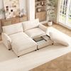 Merax Modulares Cloud-Sectional-Sofa, komfortables Wohnzimmer-Sofa in U-/Eckform, Deep-Seat-Sofa, übergroßes Cloud-Sofa mit 2 beweglichen Fußhockern, hohe Rückenlehne, Beige Bild 3