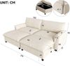Merax Modulares Cloud-Sectional-Sofa, komfortables Wohnzimmer-Sofa in U-/Eckform, Deep-Seat-Sofa, übergroßes Cloud-Sofa mit 2 beweglichen Fußhockern, hohe Rückenlehne, Beige Bild 4