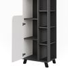 Hochschrank Karen Anthrazit/Weiß 50 x 175 cm mit 2 Türen Vicco Bild 5