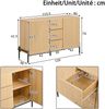 Merax Sideboard mit geometrischer Struktur, Doppeltüren, Mittlere Schublade, Viel Stauraum, Multifunktionaler Aufbewahrungsschrank für Wohn-/Esszimmer Bild 4