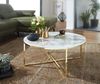 Couchtisch Rund 80x36x80cm Marmoroptik Weiß Metallgestell Wohnzimmer Bild 5