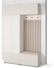 Garderoben-Set Ritmo version 2 – gefräste Kleiderschrank mit Polsterplatten, Schuhschrank, für Flur und Eingangsbereich (cashmere, Trinity 02), 225 x 40 x 140 cm, Beige Bild 5