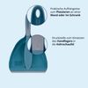 KHG Kehrgarnitur Grau-Blau, Kehrschaufel mit spitz-zulaufende Gummilippe, Handfeger mit dichten Borsten, ergonomischer & rutschfester Griff, Druckstelle zum Einsetzen, handliche Größe Bild 2