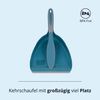 KHG Kehrgarnitur Grau-Blau, Kehrschaufel mit spitz-zulaufende Gummilippe, Handfeger mit dichten Borsten, ergonomischer & rutschfester Griff, Druckstelle zum Einsetzen, handliche Größe Bild 3