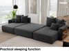 MEBLINI Schlafcouch mit Bettkasten - 350 x 160 x 78 cm - Schwarz Cordstoff - NAPLES - Ecksofa mit Schlaffunktion - Sofa mit Relaxfunktion und Kopfstützen - Couch U-Form - Eckcouch - Wohnlandschaft Bild 5
