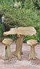 Barset JOEL - Teak Natur 102x60x90cm | Barmöbel-Set Baumstamm Vintage Bild 2