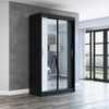 Schwebetürenschrank NEO 2-türig Schrank 120 cm (mit Spiegel) Farbe: Schwarz , weiß Bild 2