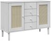 vidaXL Sideboard SENJA Rattan-Optik Weiß 112x40x80 cm Kiefernholz 358026 Bild 2