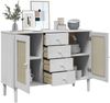vidaXL Sideboard SENJA Rattan-Optik Weiß 112x40x80 cm Kiefernholz 358026 Bild 4