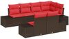 vidaXL Gartensofa-set mit Kissen 7 pcs Braun Poly-Rattan 3347104 Bild 2