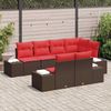 vidaXL Gartensofa-set mit Kissen 7 pcs Braun Poly-Rattan 3347104 Bild 3