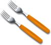 Victorinox | Set Tafelgabeln | robuster Edelstahl | leuchtendes Orange | ideal für Steaks und mehr Bild 1
