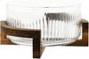 Terra Vetro Medio Glasschale mit Holzgestell ø24 x 19 cm, Relief-Design Bild 2