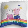 Peppa Wutz Pig Kissen Happy 40x40 cm Kuschelkissen Dekokissen Auto-Kuschel-Kissen Zierkissen Schmusekissen Kopfkissen Rosa Smile Sunny Mama Wutz Papa Wutz George Wutz Doktor Elefant Frau Mümmel Bild 2