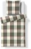 Fleuresse Lech Edelflanell Bettwäsche 155x220 Karo grün braun beige 604578-05 Bild 2
