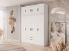 Kleiderschrank Elena 4D (Farbe: Weiß, mit Schrankaufsatz) Bild 2