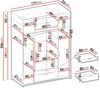 Kleiderschrank Elena 4D (Farbe: Weiß, mit Schrankaufsatz) Bild 4