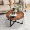 Runder Couchtisch Schwarz Metall-Holz Design 88x44.5 cm Bild 4