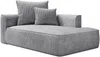 Vente-unique - PINETA Chaise longue SamtStoff Grau - B 115 cm x H 67 cm x L 180 cm Bild 4