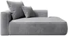Vente-unique - PINETA Chaise longue SamtStoff Grau - B 115 cm x H 67 cm x L 180 cm Bild 3