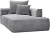 Vente-unique - PINETA Chaise longue SamtStoff Grau - B 115 cm x H 67 cm x L 180 cm Bild 5