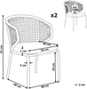 Beliani 'PALMI' Set mit 2 Stühlen und Sitzkissen, Metall Grau Bild 2