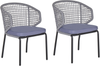 Beliani 'PALMI' Set mit 2 Stühlen und Sitzkissen, Metall Grau Bild 1