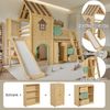 Novelux Hochbett mit Rutsche 90x200 cm mit Treppe und Stauraum – Kinderhochbett aus Kiefer/MDF in Natur/Grün, Hausdesign, FSC-Holzrahmen Bild 3