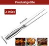 FOUORTUNATE-BEE Geschirr-Set 2er Set Edelstahl Fleischgabeln mit Griff für Grill & Küche (2-tlg), Robuste Tranchiergabeln aus Edelstahl für Fleisch & Braten Bild 2