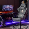 Symino Gaming Stuhl Vintage-PU-Leder Rennstuhl-Design Grau Bild 2
