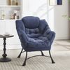 Loungesessel Relaxsessel Sofasessel, mit Fußstütze, Armlehnen und Seitentasche, Stoff, blau, Bild 3