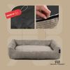 ROHRSCHNEIDER Hundebett - Cord, Hundekorb, Tierbett, Wendekissen, Bezug waschbar, rutschfest Taupe 15x70x49cm Bild 2