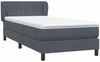 vidaXL Boxspringbett mit Matratze Dunkelgrau 90x220 cm Samt 3317722 Bild 4