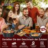 HOMELUX Topf-Set 10/12-tlg. Dutch Oven Set in Holzkiste Kochtopf Grillplatte Stieltopf, Gusseisen (12-tlg, Silikon-Griffhülle, Stapelrost, Deckelheber, Reinigungsgeräte), Gusseisen, vorgebacken, Hitzebeständig bis 280 °C Bild 4