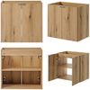 Doppelwaschtisch Skelbolu 140x60x40 cm mit 5 Türen Eiche [en. casa] Bild 4