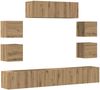 vidaXL 7-tlg. TV-Schrank-Set Wandmontage Artisan-Eiche Holzwerkstoff 3329016 Bild 2