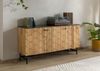 Sideboard Akazie 150x40x76 natur lackiert / Marmor schwarz LONDON #100 Bild 3