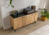 Sideboard Akazie 150x40x76 natur lackiert / Marmor schwarz LONDON #100 Bild 2