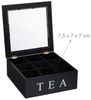 Relaxdays Schwarze Teebox mit 9 Fächern Bild 5