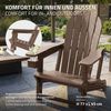 ML-DESIGN Gartenstuhl Adirondack Stuhl Kunststoff-Holzoptik Loungestuhl mit Getränkehalter, Gartensessel bis 180kg wetterfest Loungesessel für Garten & Terrasse Bild 4