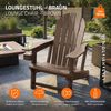 ML-DESIGN Gartenstuhl Adirondack Stuhl Kunststoff-Holzoptik Loungestuhl mit Getränkehalter, Gartensessel bis 180kg wetterfest Loungesessel für Garten & Terrasse Bild 2