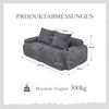 Flieks Modulares Cordsofa für 2 Personen, mit 2 Rückenkissen, inkl. Getränkehalter & Seitentasche, frei kombinierbar, Dunkelgrau Bild 4