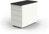 Anstellcontainer, 43x80x72-76 cm, abschließbar, Weiß / Anthrazit Bild 2